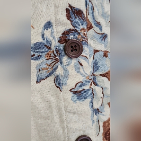 ABERCROMBIE & FITCH Strapless flared hem top in cream botanical print.XS NWT - Picture 9 of 13